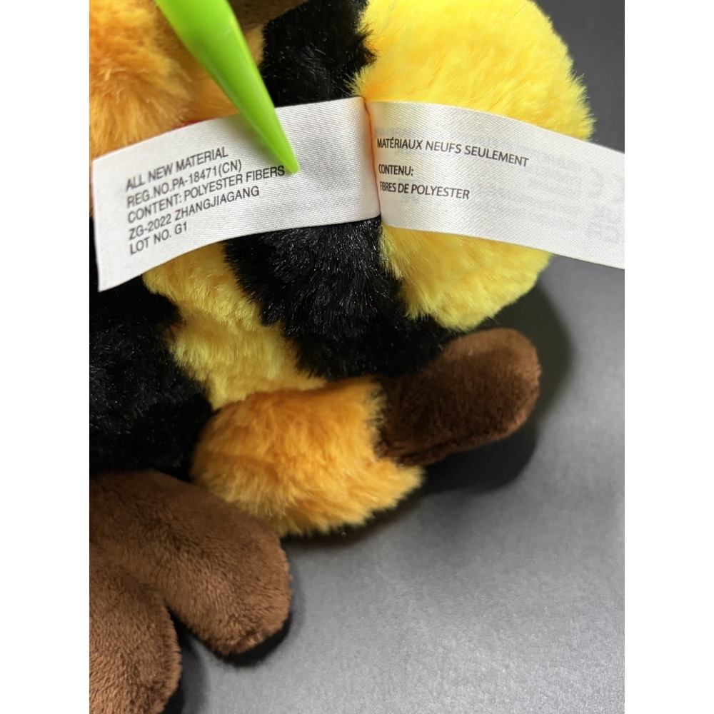 Wild Republic Bumble Bee Plush 8" Stuffed Animal Black Yellow Wings Fuzzy Insect - Picture 8 of 13
